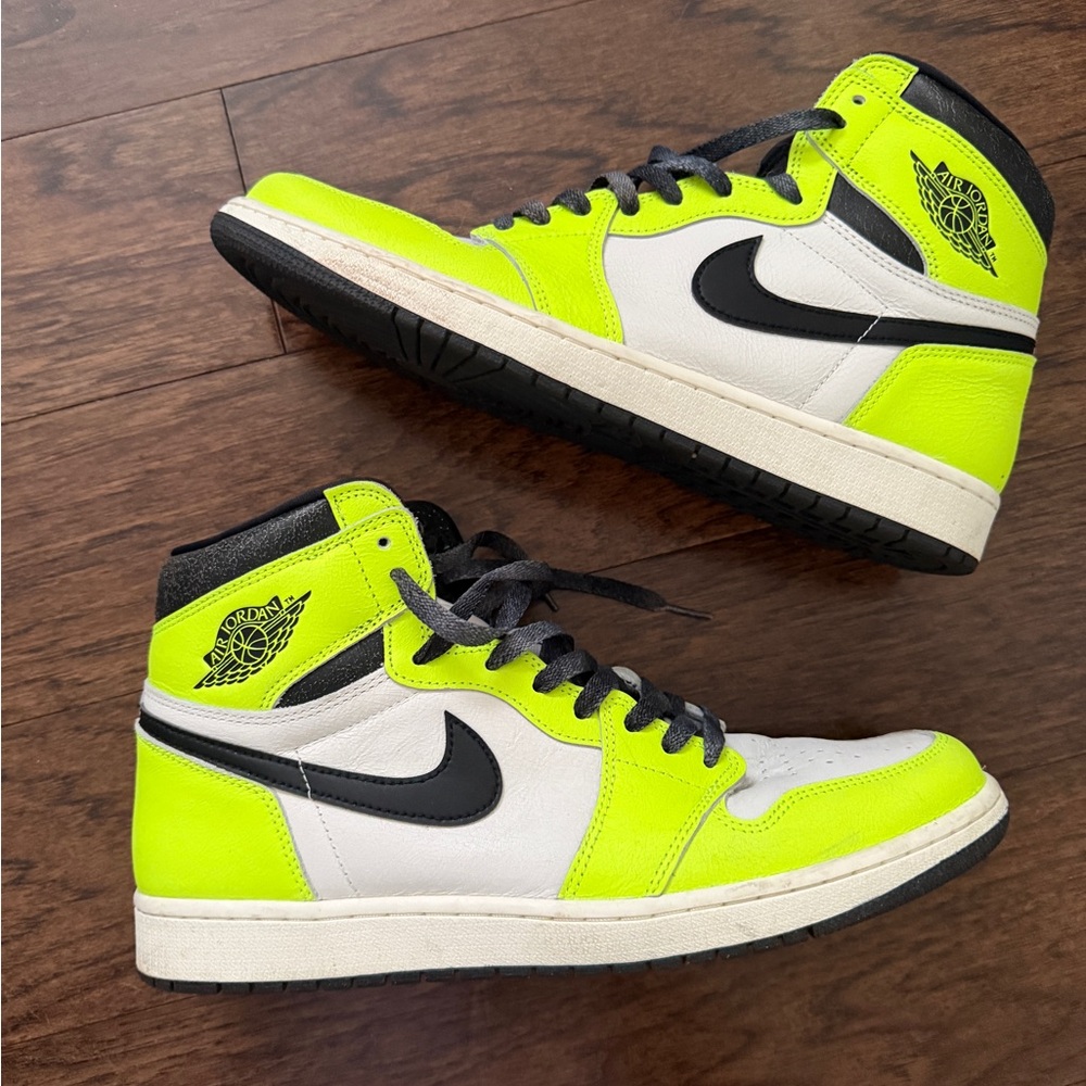Nike Air Jordan 1 High OG Neon and Black Sneakers